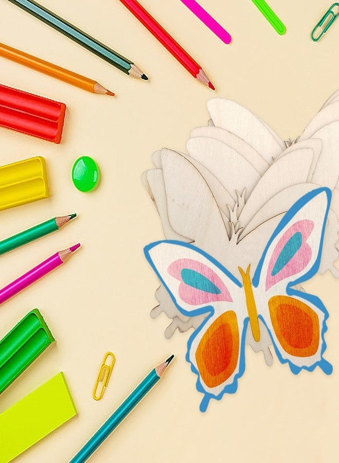 Cliths 15Pcs Butterfly Wood Cutouts DIY Craft Kit Unfinished Butterfly Wooden Ornaments Painting, Hanging Art Decoration for Kids Home Party Décor. - Image 5